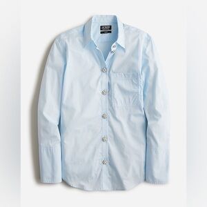 J Crew Garçon classic shirt with jewel buttons in cotton poplin BV853
